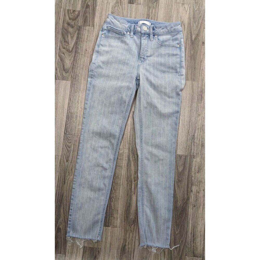 LC Lauren Conrad Womens Size 2 High Rise Skinny Ankle Striped‎ Denim Jeans